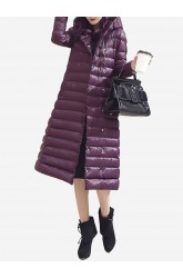 Casual Pure Color Hooded Long Sleeve Women Down Coats