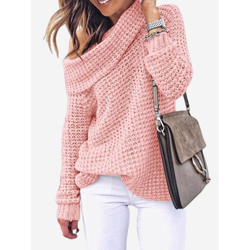 Chic Solid Color Off-shoulder Sweater