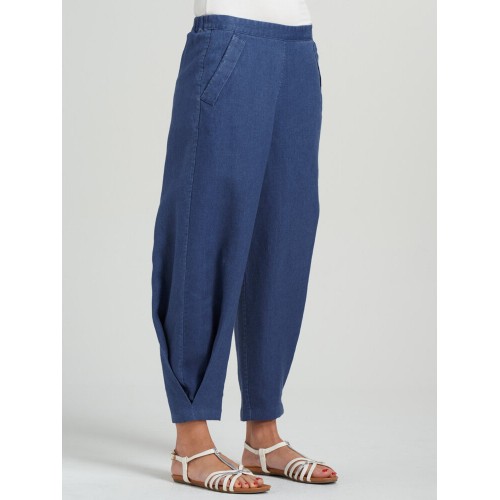 Casual Solid Color Wide-Legged Elastic Waist Pleated Pants